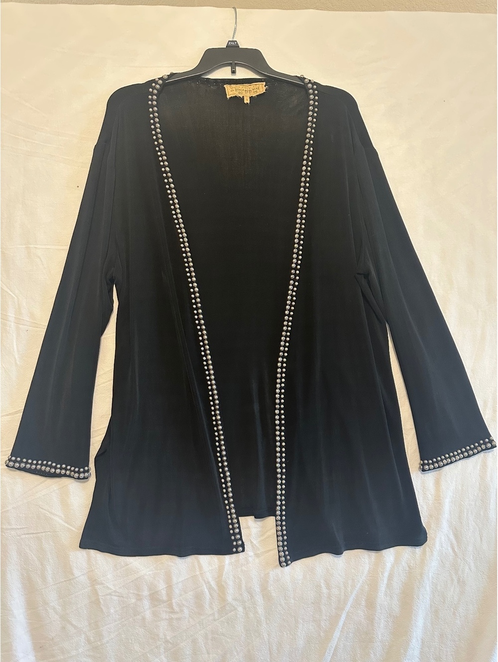 Ranch Wear black studded open cardigan Double D D